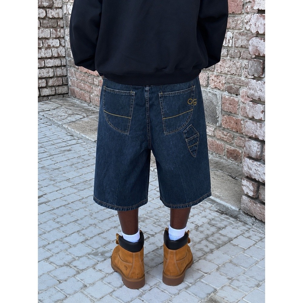 Vintage Coogi Y2K Baggy Denim Jorts Mens 34 Embroidered Hip Hop Shorts 1010